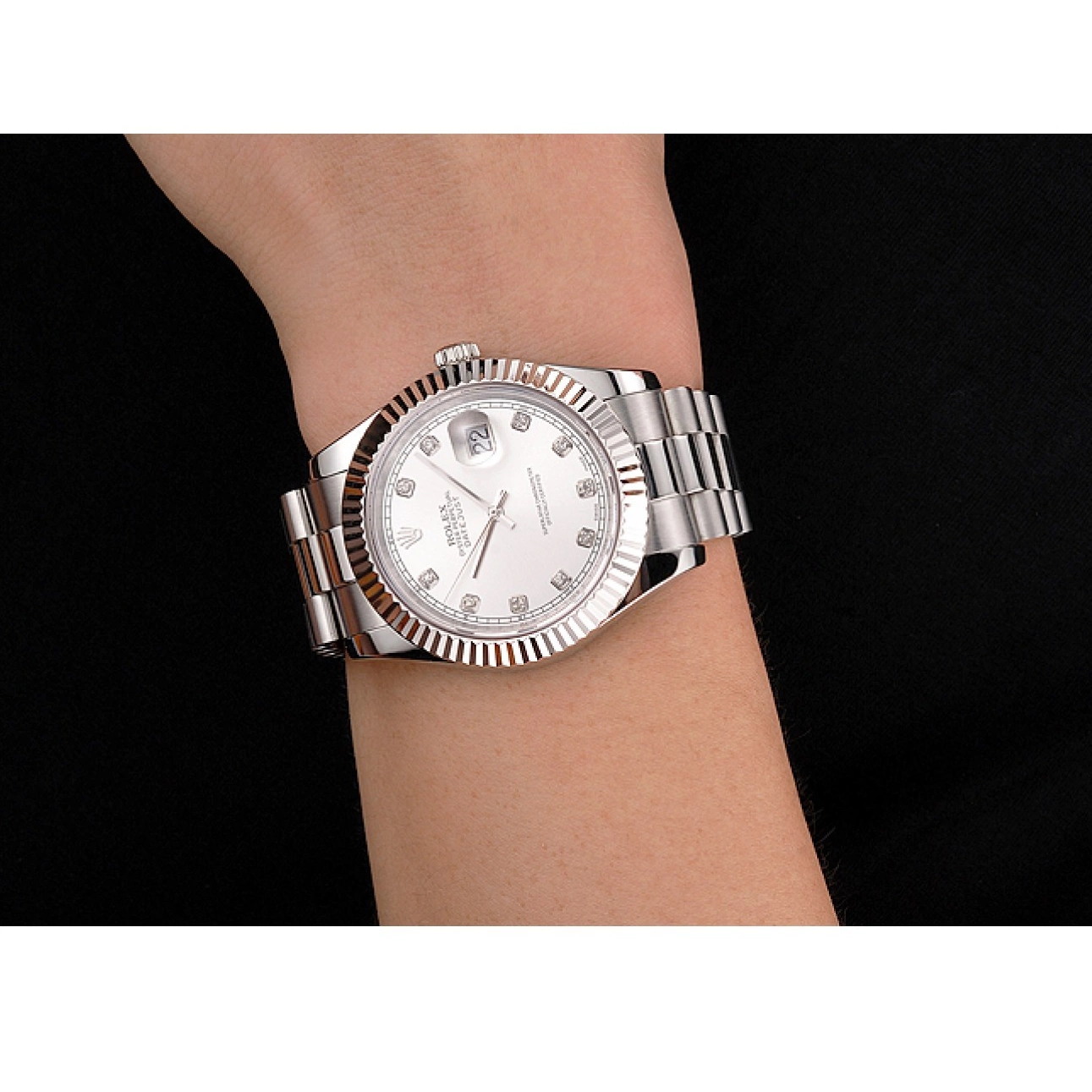 Good Copy Rolex Watches Rolex And Case Dial Bracelet Steel Swiss Stainless Datejust Silver 0722
